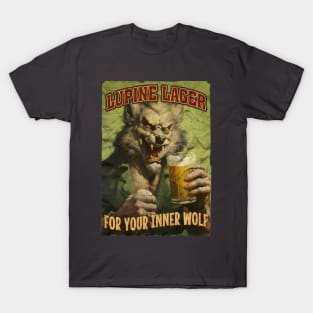 Lupine Lager - Retro werewolf beer T-Shirt